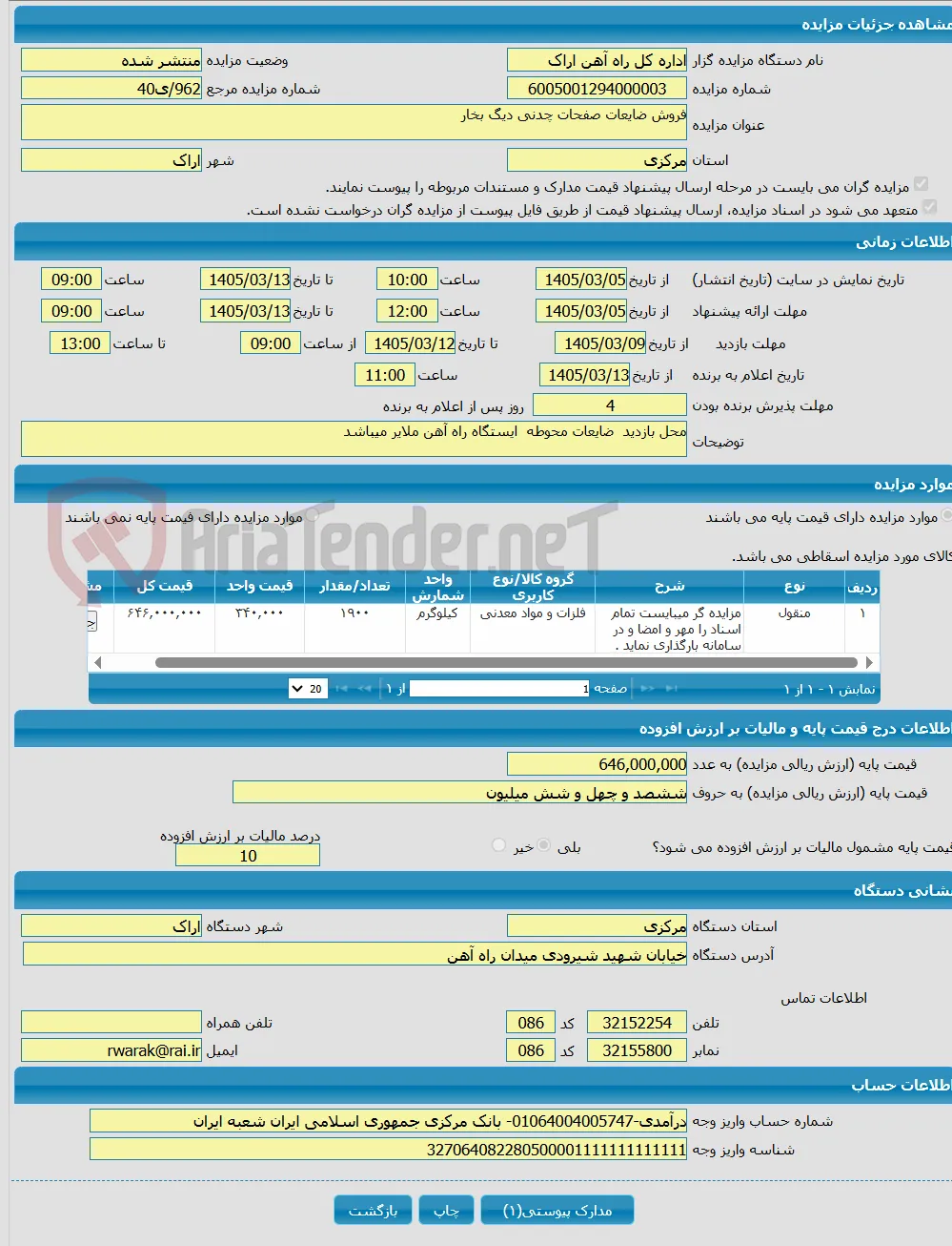 فروش ضایعات صفحات چدنی دیگ بخار