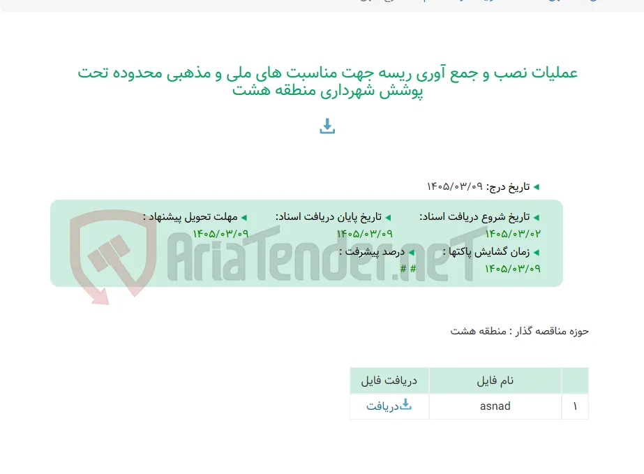 عملیات نصب و جمع آوری ریسه جهت مناسبت های ملی و مذهبی محدوده تحت پوشش شهرداری منطقه هشت