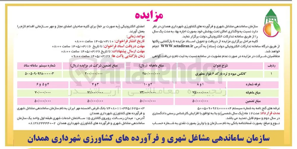 واگذاری اماکن 