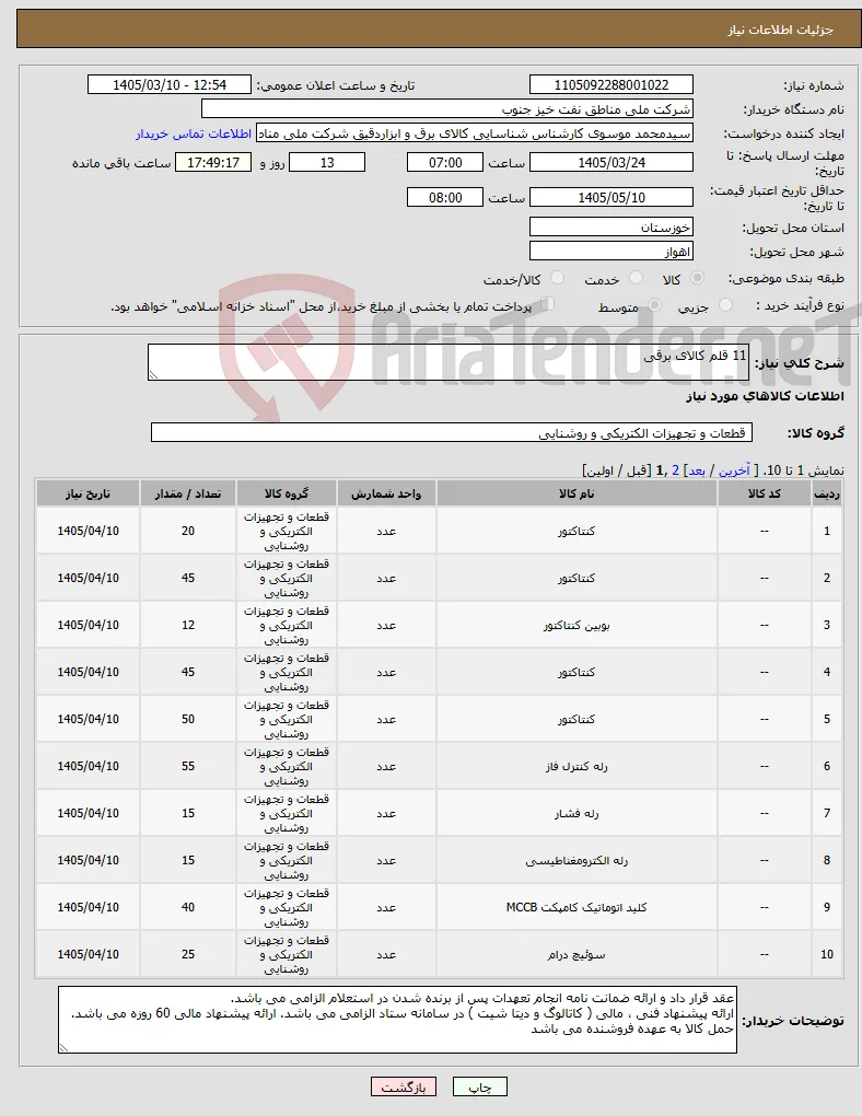نیاز کالا-11 قلم کالای برقی