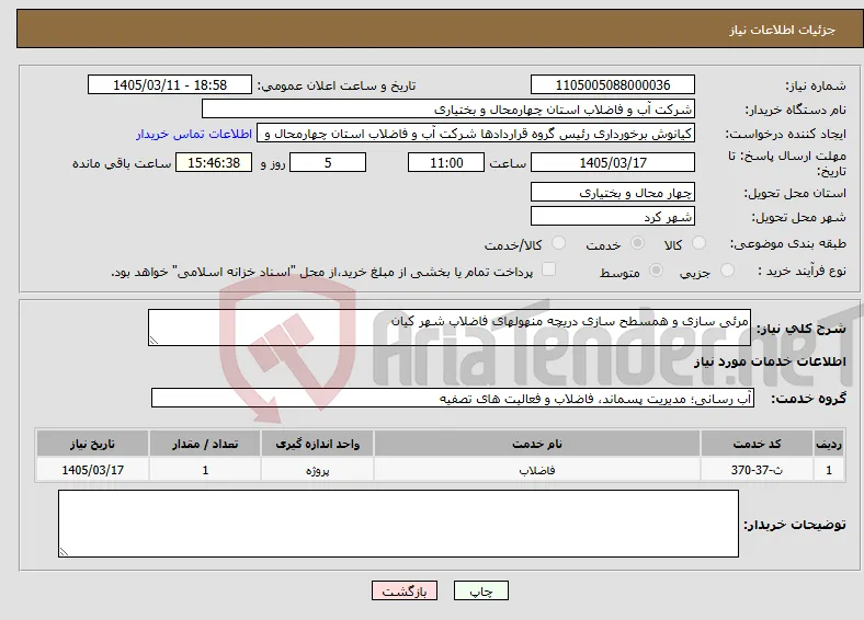 نیاز خدمات-مرئی سازی و همسطح سازی دریچه منهولهای فاضلاب شهر کیان
