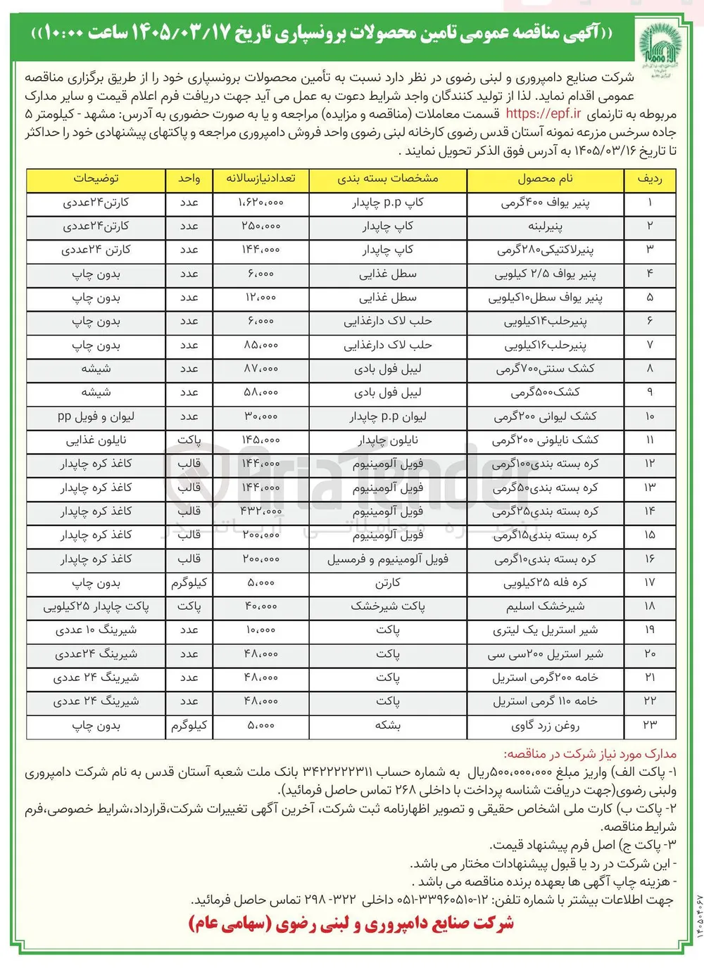 خرید پنیر حلب 14 کیلویی 