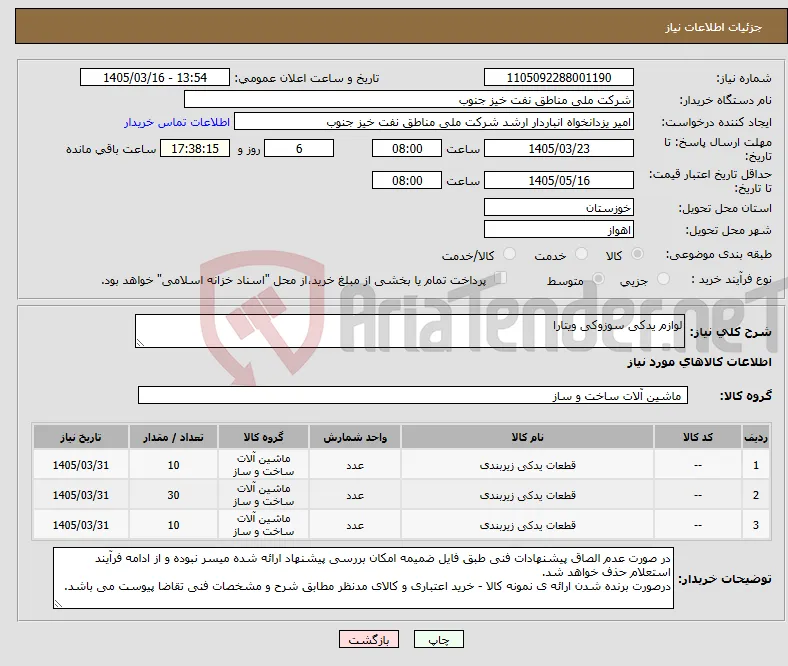 نیاز کالا-لوازم یدکی سوزوکی ویتارا