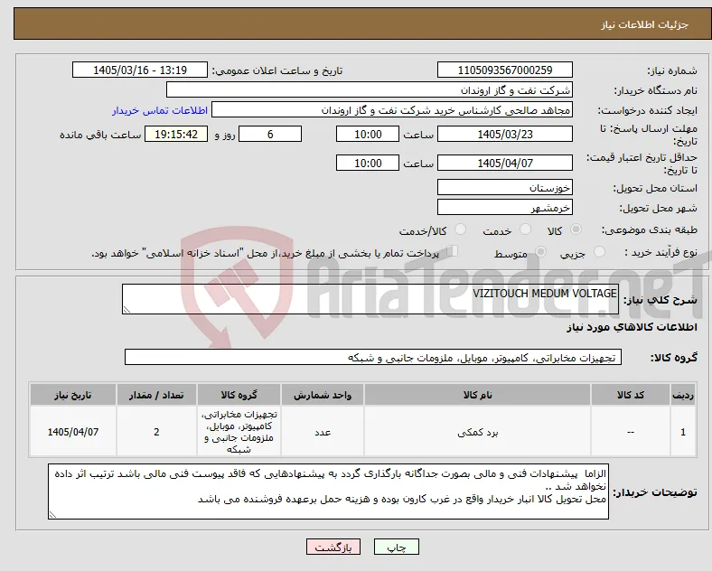 نیاز کالا-VIZITOUCH MEDUM VOLTAGE 