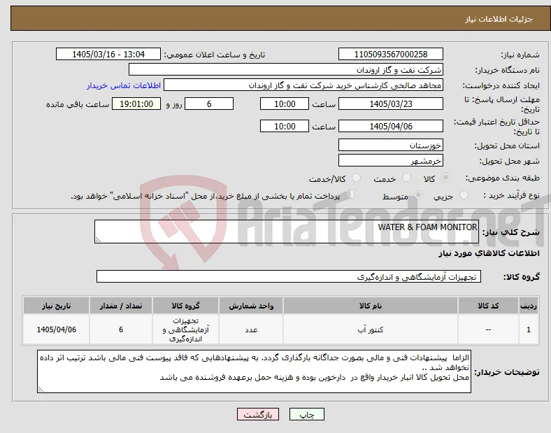 نیاز کالا-WATER & FOAM MONITOR 