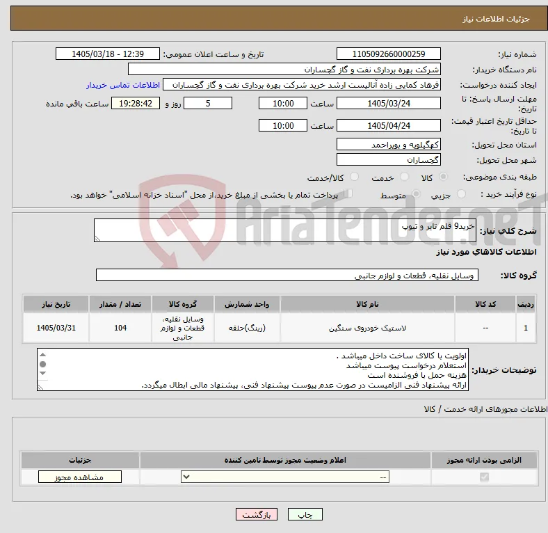 نیاز کالا-خرید9 قلم تایر و تیوپ