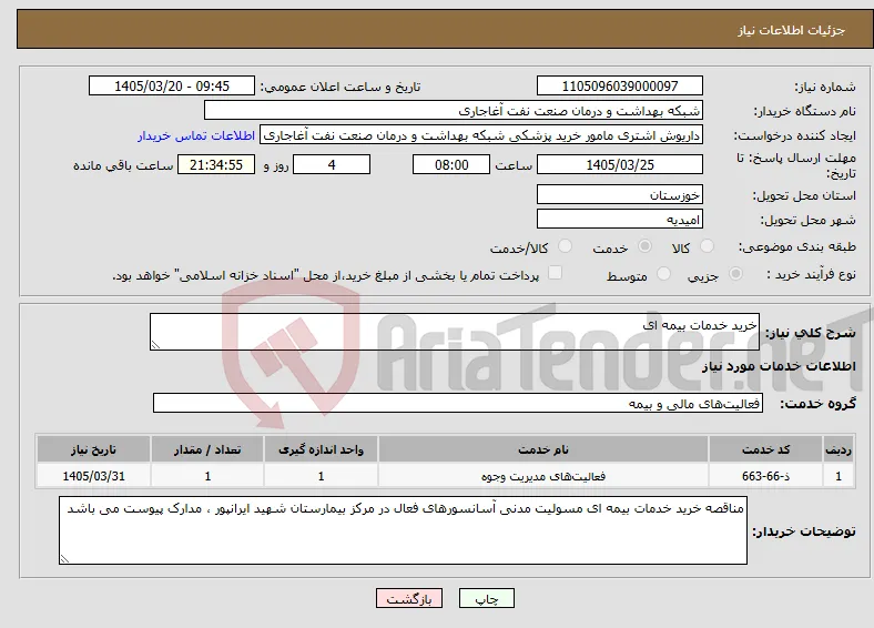 نیاز خدمات-خرید خدمات بیمه ای