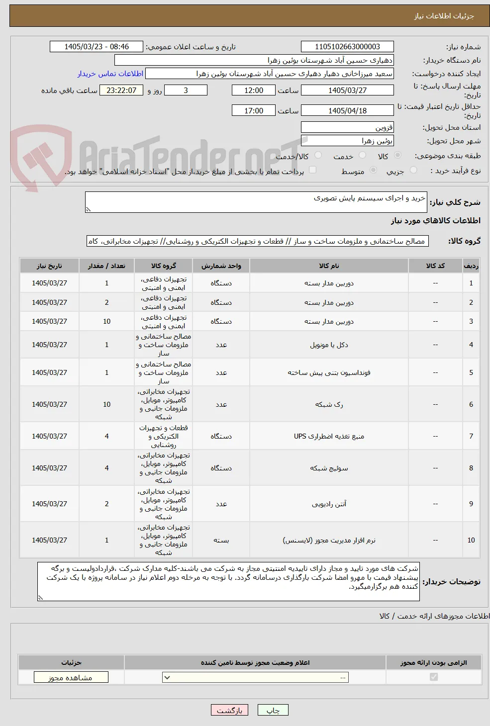 خرید و اجرای سیستم پایش تصویری