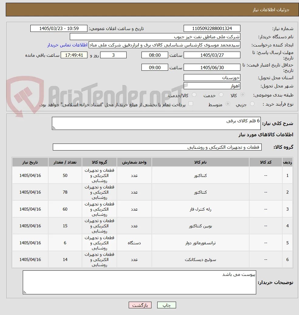 6 قلم کالای برقی