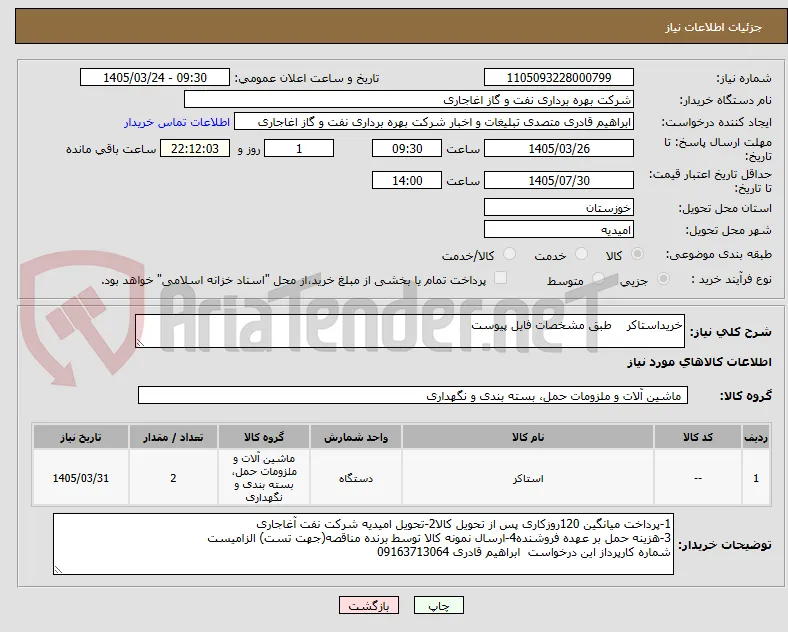 خریداستاکر    طبق مشخصات فایل پیوست