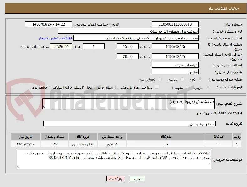 قندمشمش (مربوط به خایف)