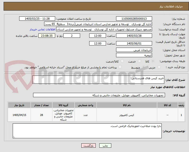 خرید کیس های هنرستانی