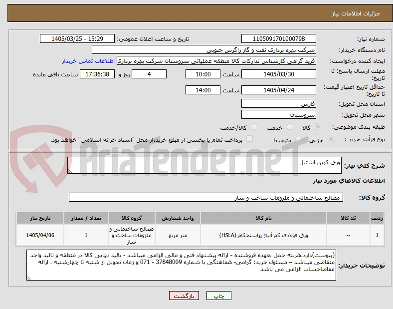 ورق کربن استیل