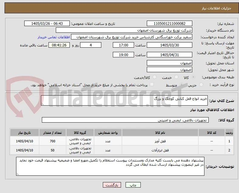 خرید انواع قفل کتابی کوچک و بزرگ