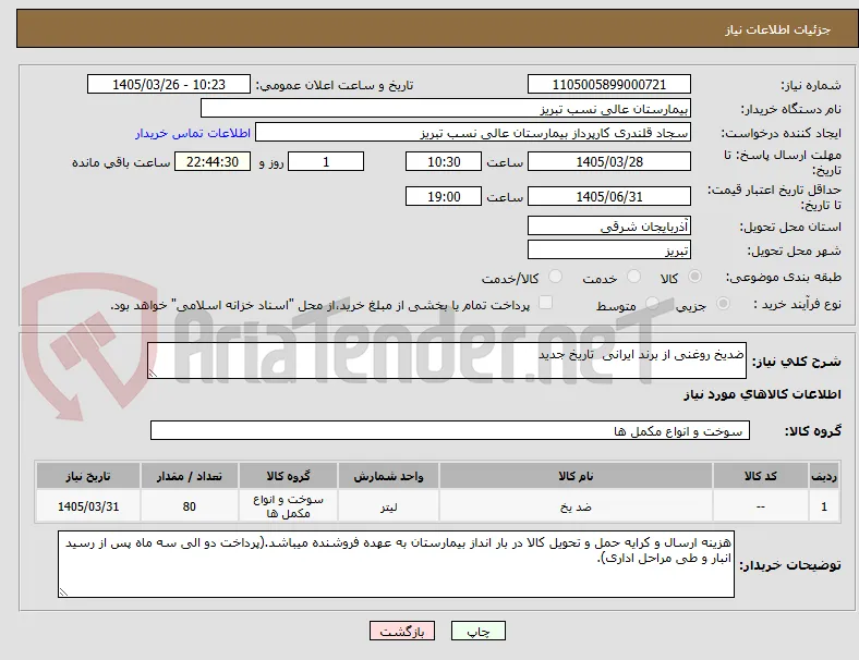 ضدیخ روغنی از برند ایرانی  تاریخ جدید
