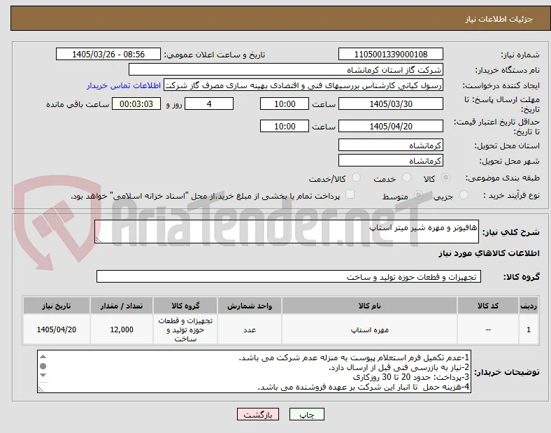 هافیونر و مهره شیر میتر استاپ