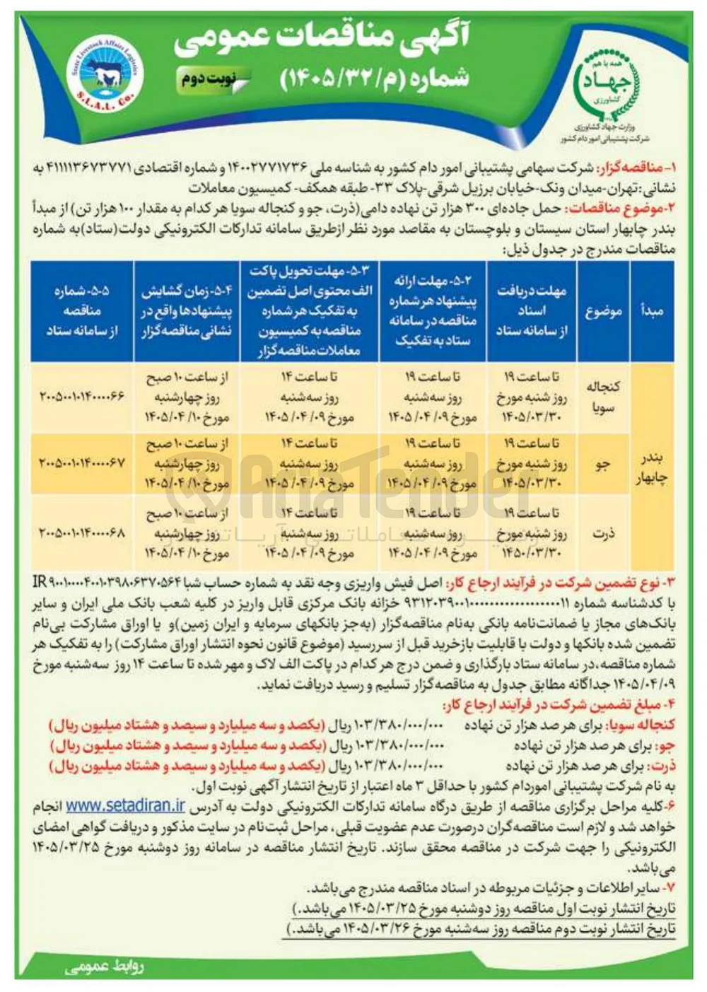 حمل جاده ای 100 هزار تن جو