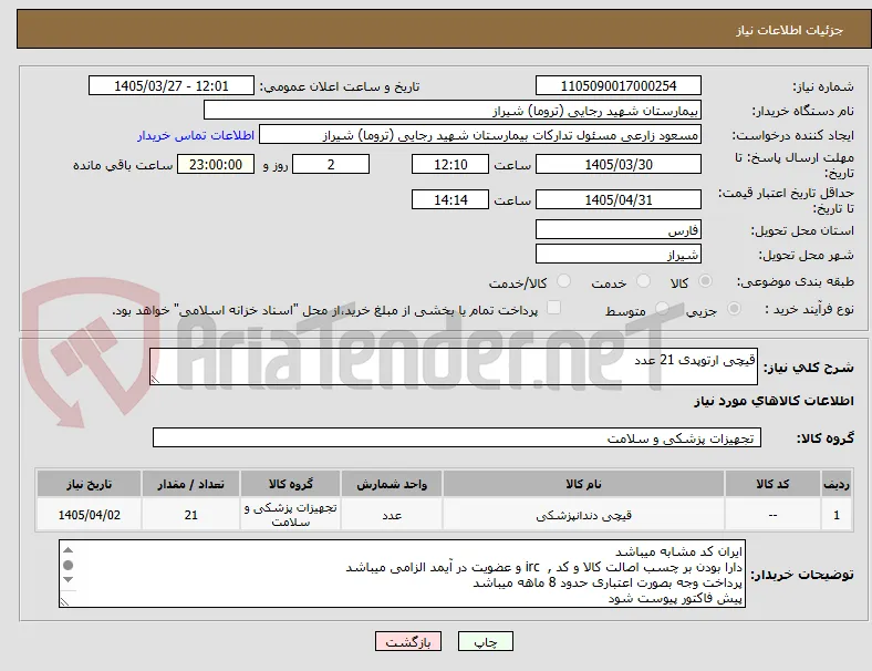قیچی ارتوپدی 21 عدد 