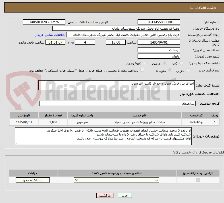 اجرای بتن فرش معابر و جدول کاسه ای معابر