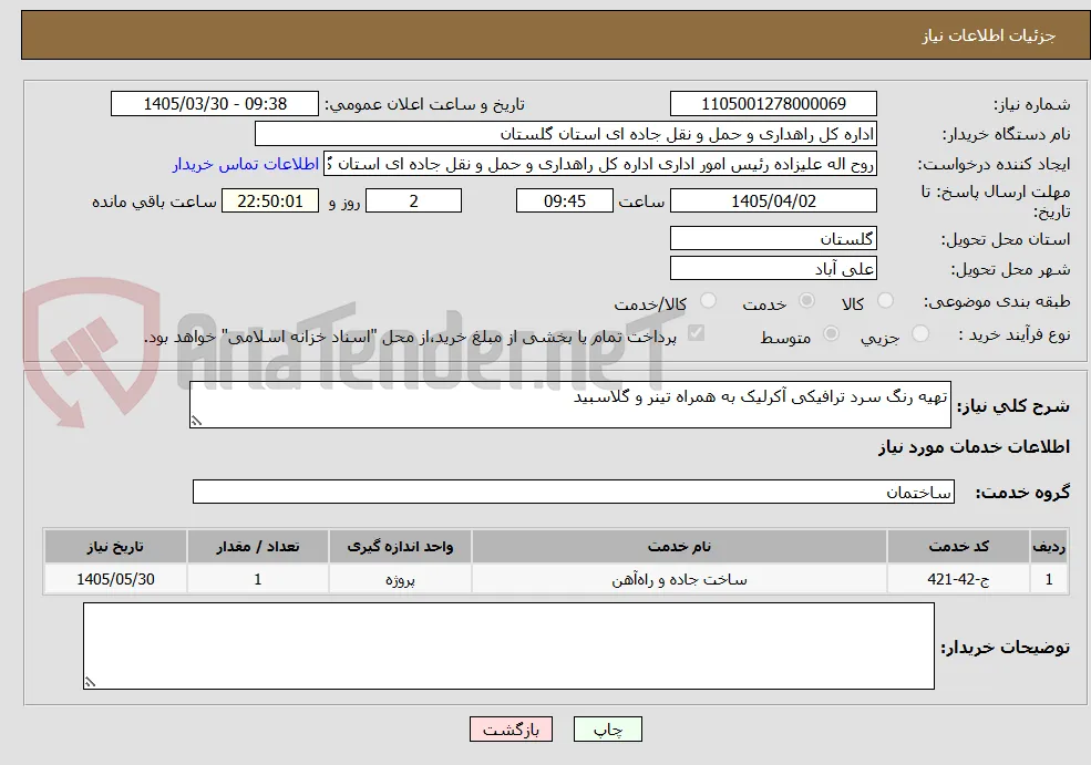 تهیه رنگ سرد ترافیکی آکرلیک به همراه تینر و گلاسبید