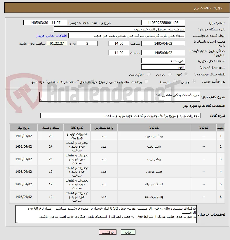 خرید قطعات یدکی ماشین آلات