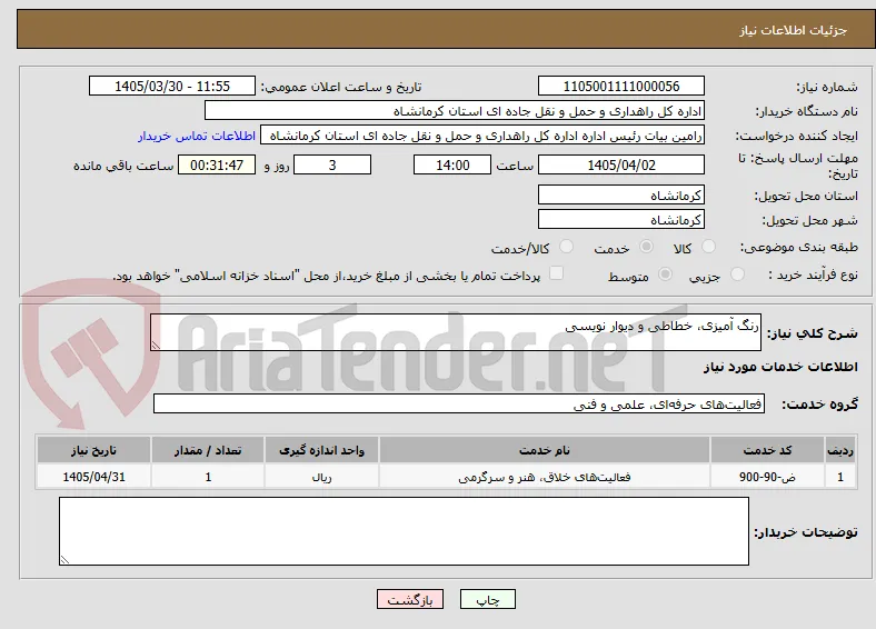رنگ آمیزی، خطاطی و دیوار نویسی