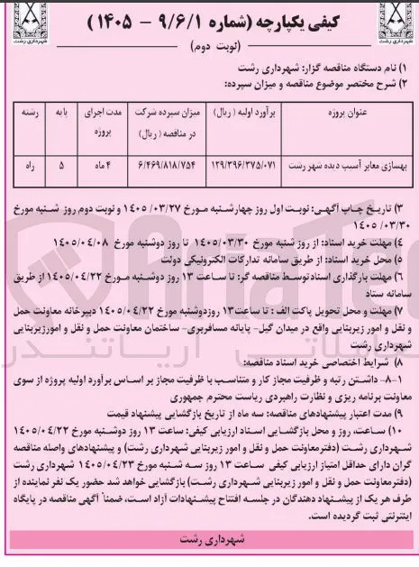 بهسازی معابر آسیب دیده