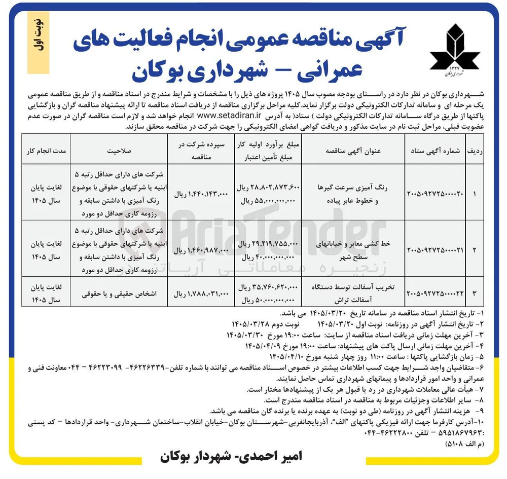 خط کشی معابر و خیابانهای سطح شهر