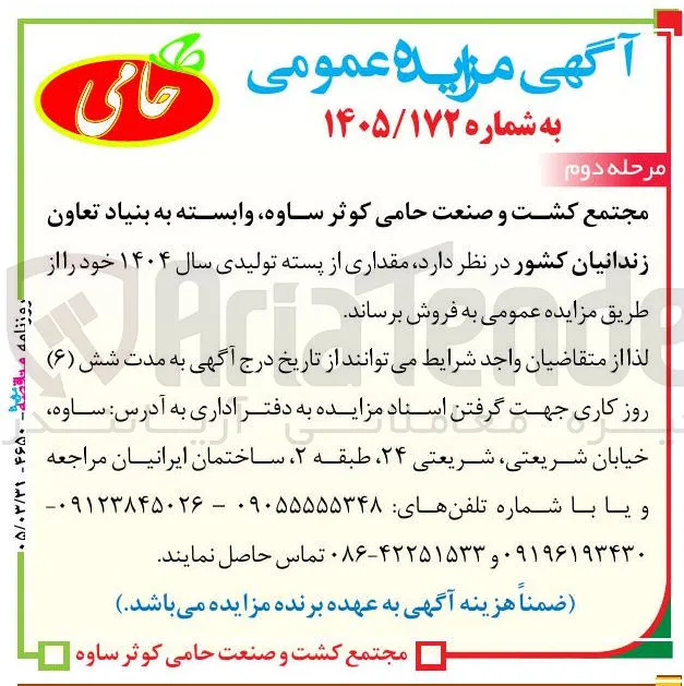 فروش مقداری از پسته تولیدی 