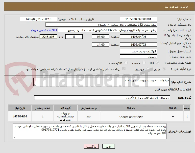 درخواست خرید به پیوست می باشد.