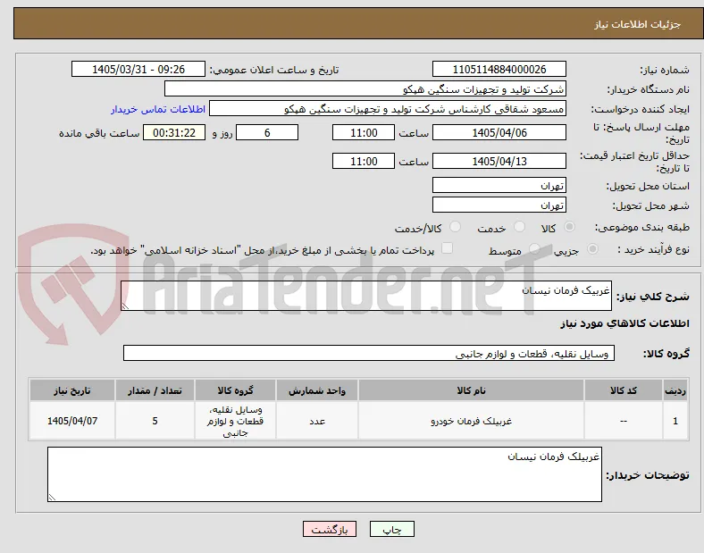 غربیک فرمان نیسان