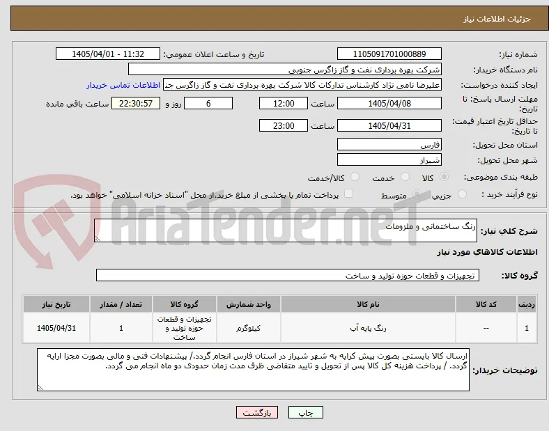 رنگ ساختمانی و ملزومات 