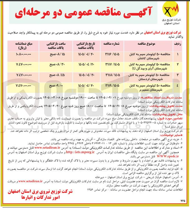  ۵۰ کیلومتر سیم به کابل 