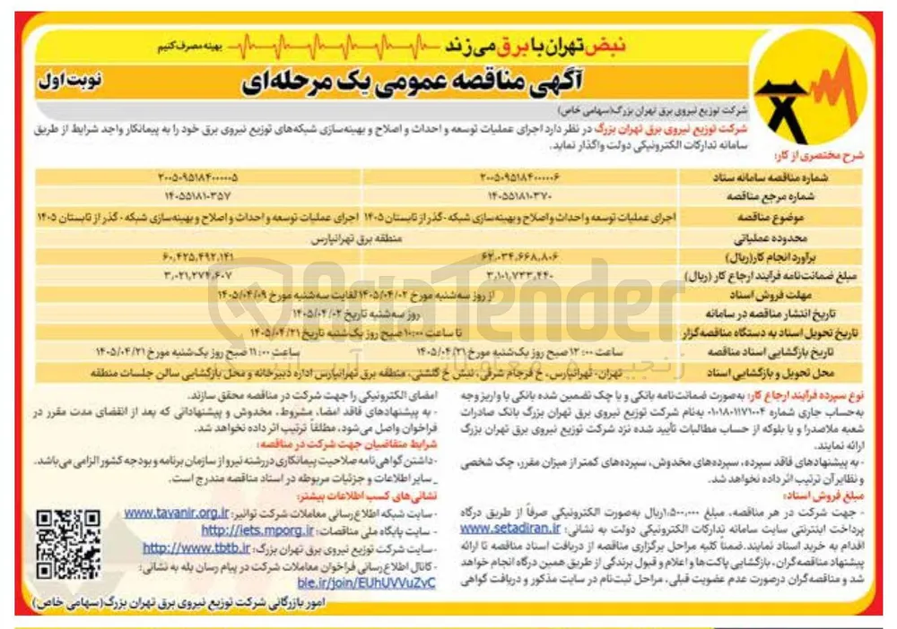 اجرای عملیات توسعه و احداث، اصلاح و بهینه‌سازی شبکه