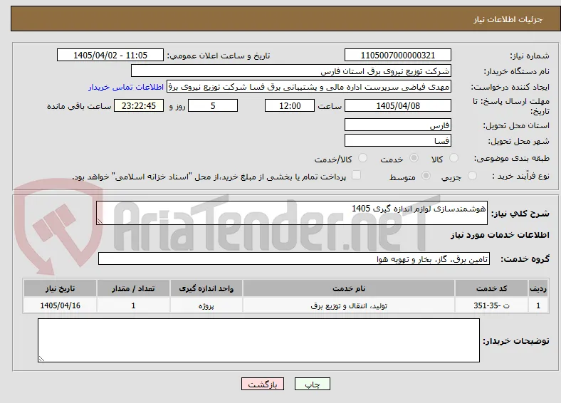 هوشمندسازی لوازم اندازه گیری 1405