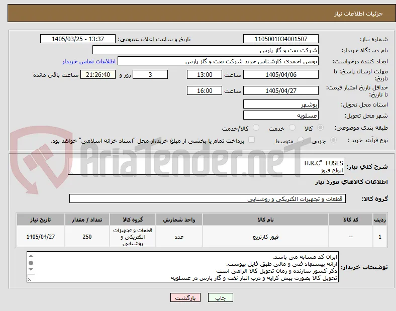 H.R.C"  FUSES
انواع فیوز