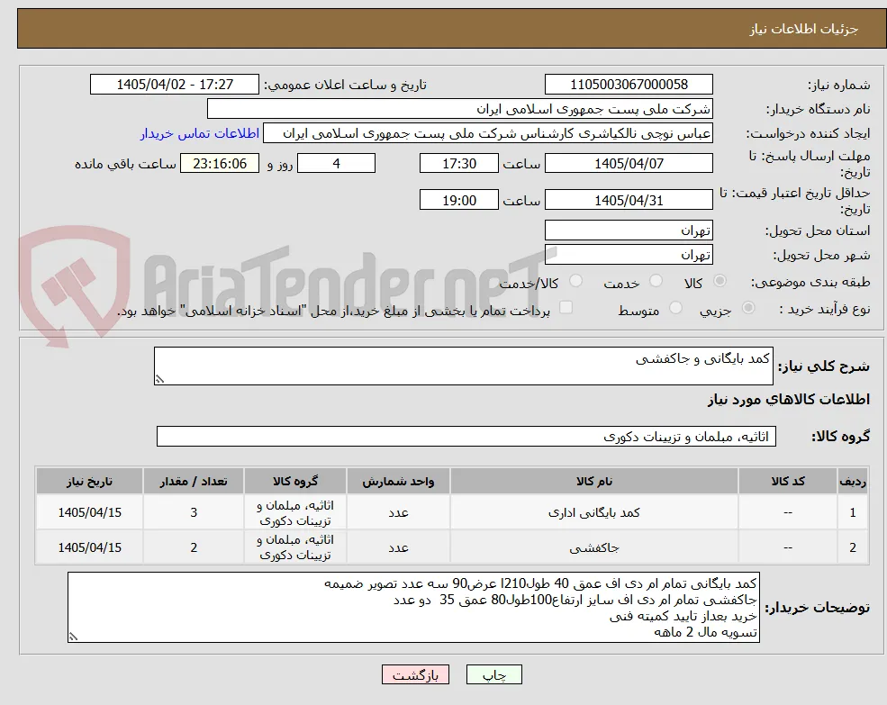 کمد بایگانی و جاکفشی 