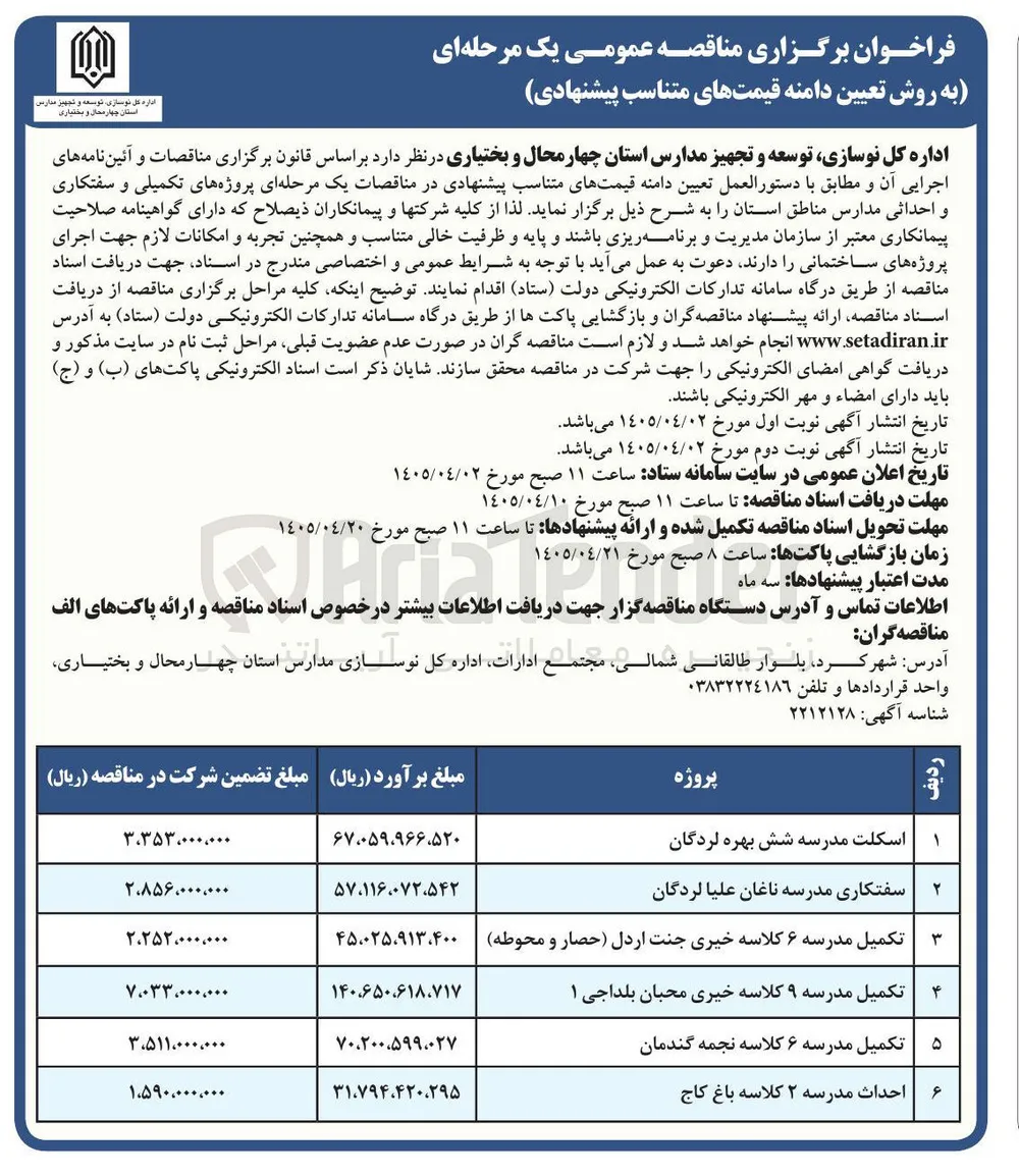 احداث مدرسه ۲ کلاسه 