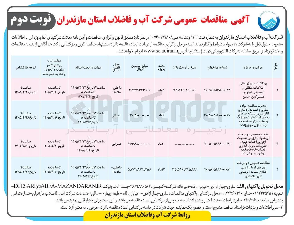 اصلاح شبکه آبرسانی 
