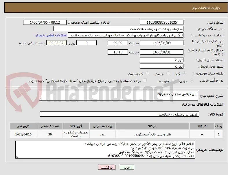 بالن دیلاتور مچجاری صفراوی 