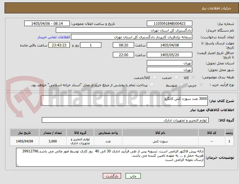 3000 عدد سوزن کش کانگرو