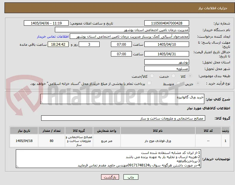 خرید ورق گالوانیزه