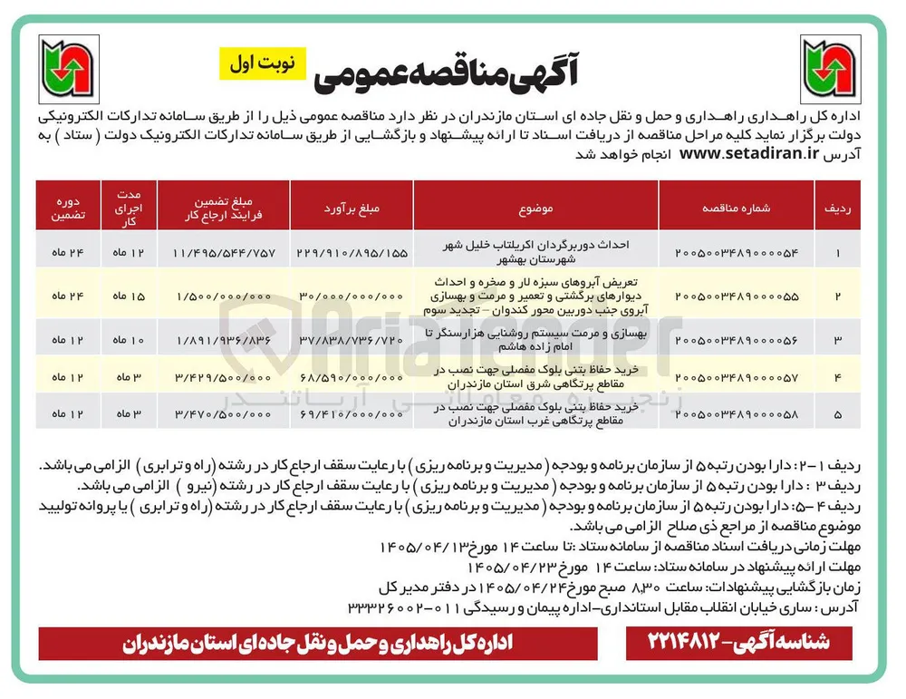 خرید حفاظ بتنی بلوک مفصلی جهت نصب در مقاطع پرتگاهی غرب استان مازندران