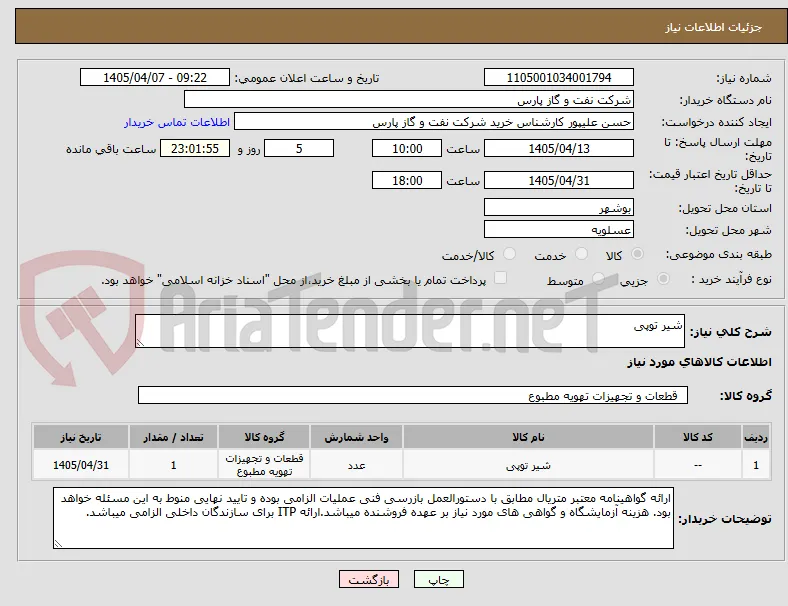 شیر توپی 