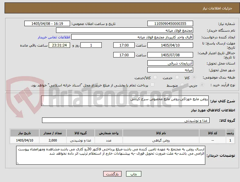 روغن مایع خوراکی،روغن مایع مخصوص سرخ کردنی 