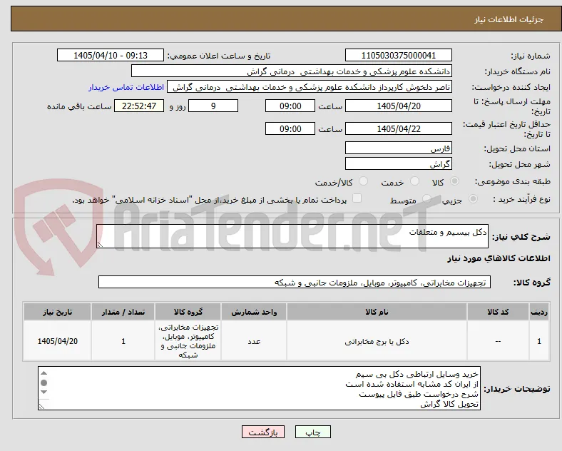 دکل بیسیم و متعلقات
