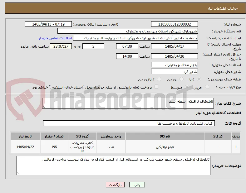 تابلوهای ترافیکی سطح شهر