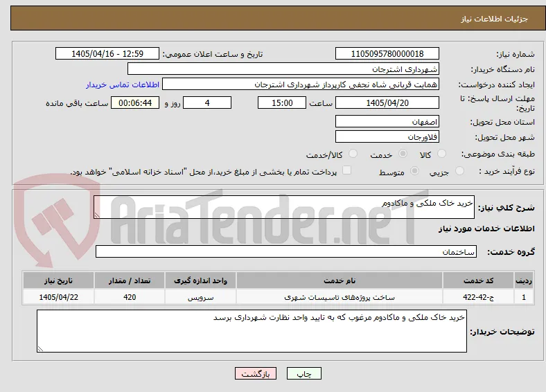 خرید خاک ملکی و ماکادوم