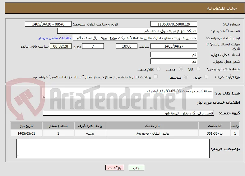 بسته کلید در دست 08-05-83 رفع فولباری