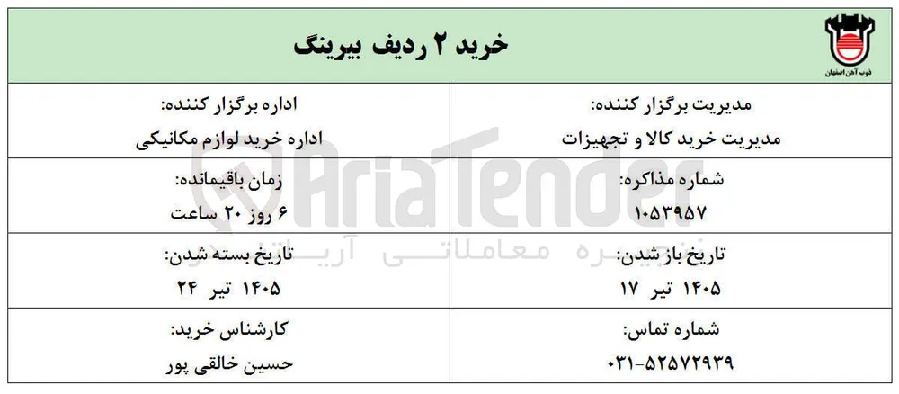 خرید ۲ ردیف بیرینگ